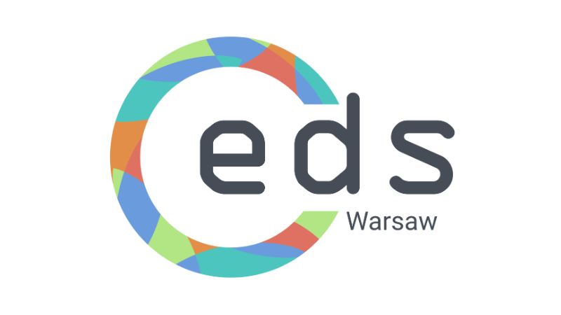 eds in a colorful circle with Warsaw text underneath
