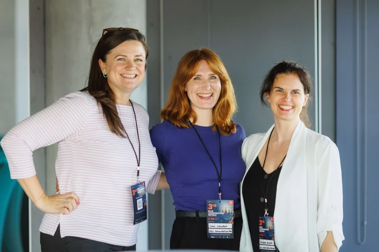 Christine Funke, Lena Schadock and Barbara Weimer, the ELLIS Communications Team