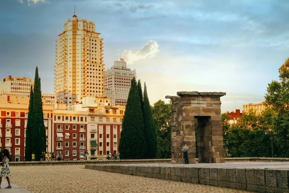 Egyptian temple located in Madrid, a gift from Egypt, the oldest building in the city