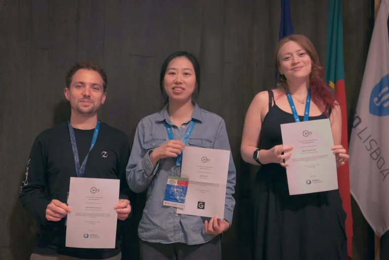 Albert Kjøller Jacobsen, Yinghong Yu and Maria Fernanda Alcalá-Durand, winners of Best Posters at the Maria Fernanda Alcalá-Durand