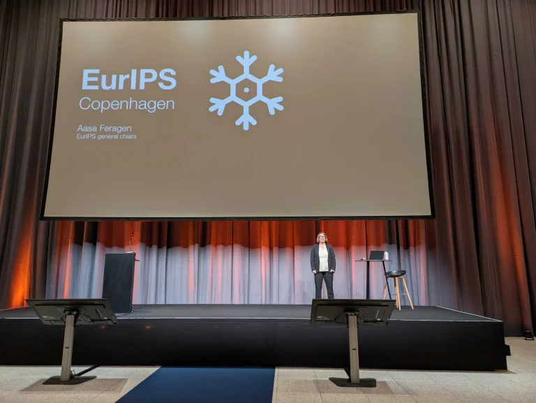 Aasa Geragen speaking at the opening of EurIPS in Copenhagen