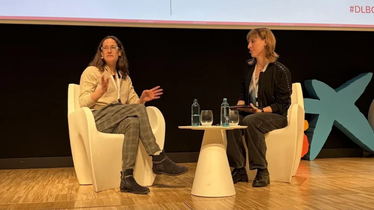 ELLIS Pre-NeurIPS Fest 2025: Unit Barcelona, two women sitting on a stage