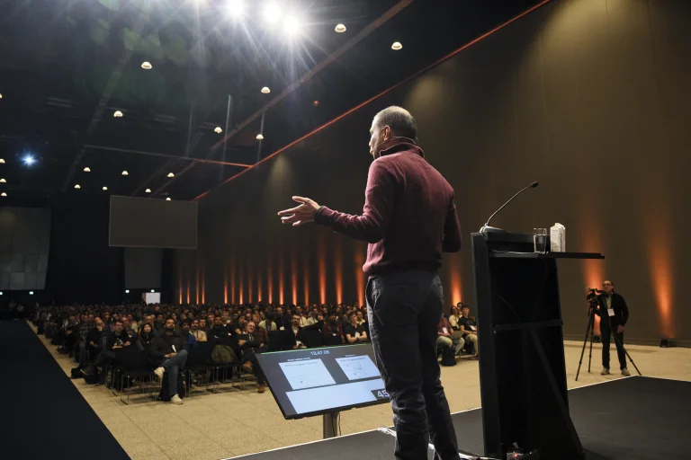 Emtiyaz Khan delivering his talk.
