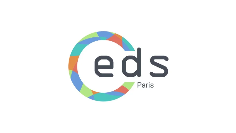 text eds Paris with a colorful circle