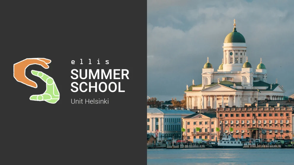 ELLIS Summer School at Unit Helsinki with a photo of the church in Helsinki