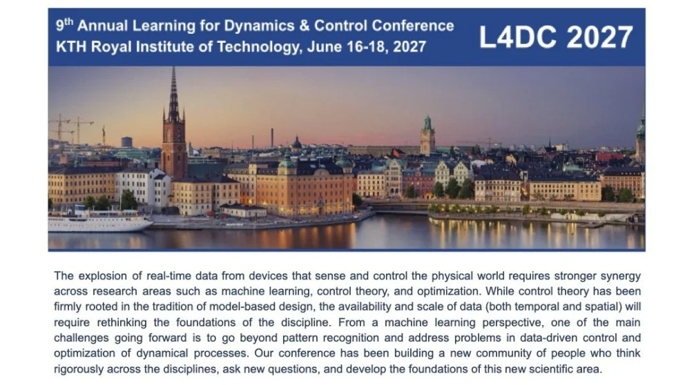 L4DC 2027 flyer from ELLIS Unit Sweden