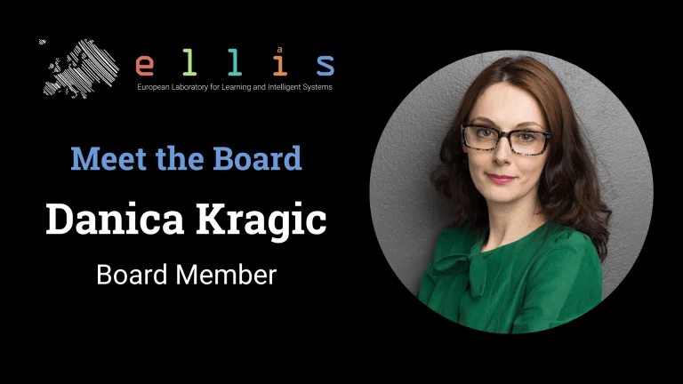 ELLIS Meet the Board with Danica Kragic, ELLIS Board Member with a photo of Danica