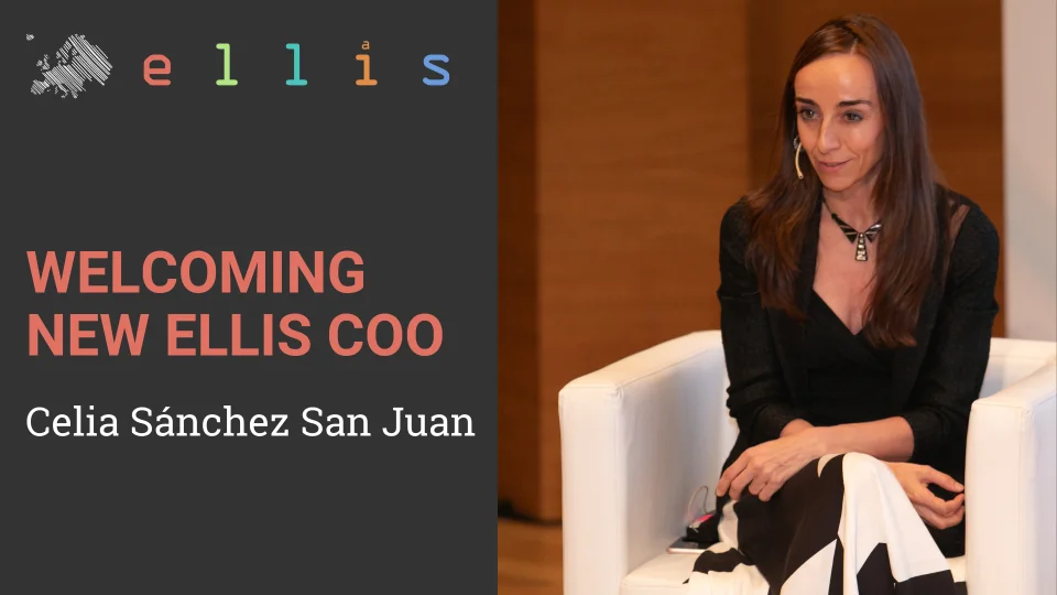 ELLIS Welcoming New ELLIS Chief Operations Officer Celia Sanchez San Juan with photo of Celia